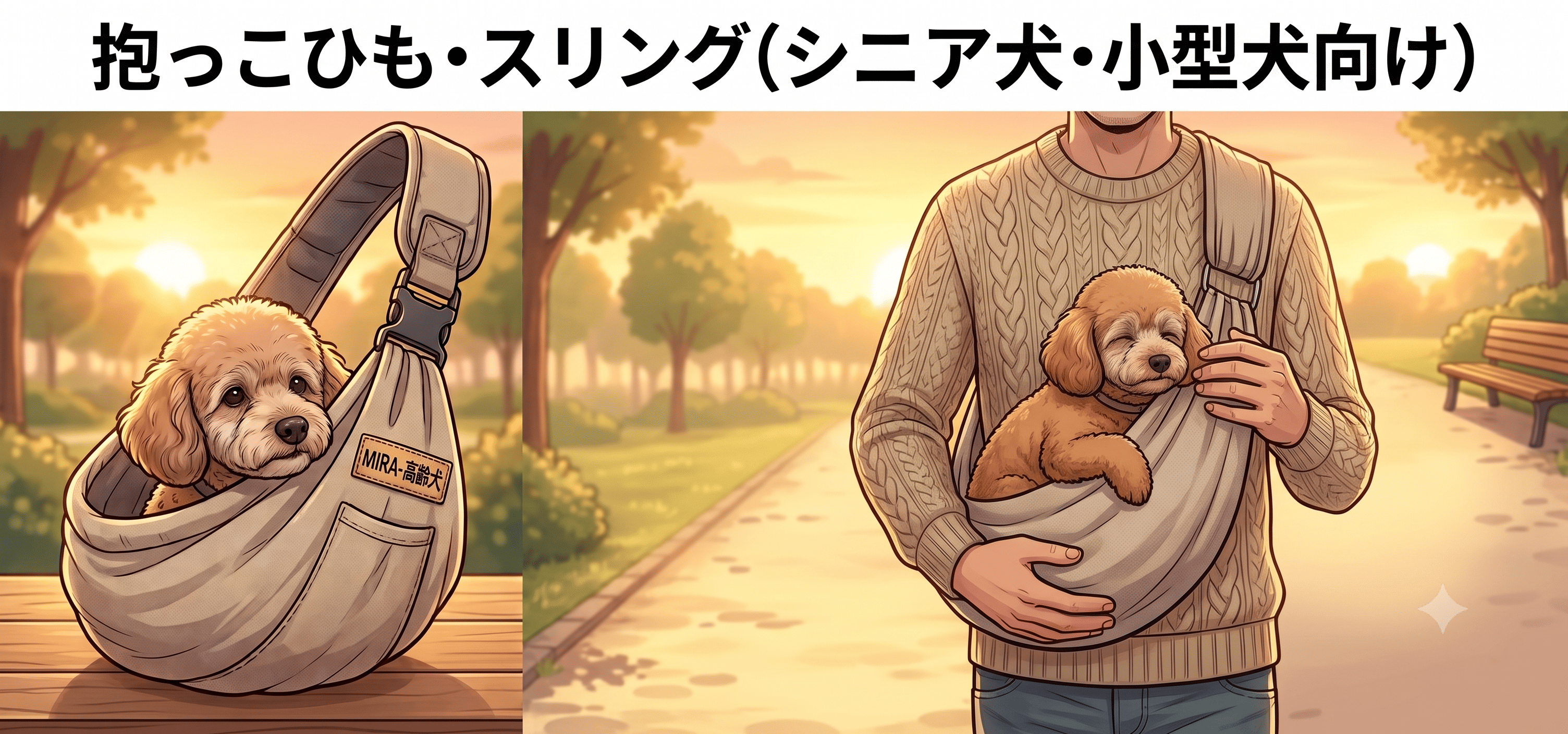 抱っこひも・スリング（シニア犬・小型犬向け）