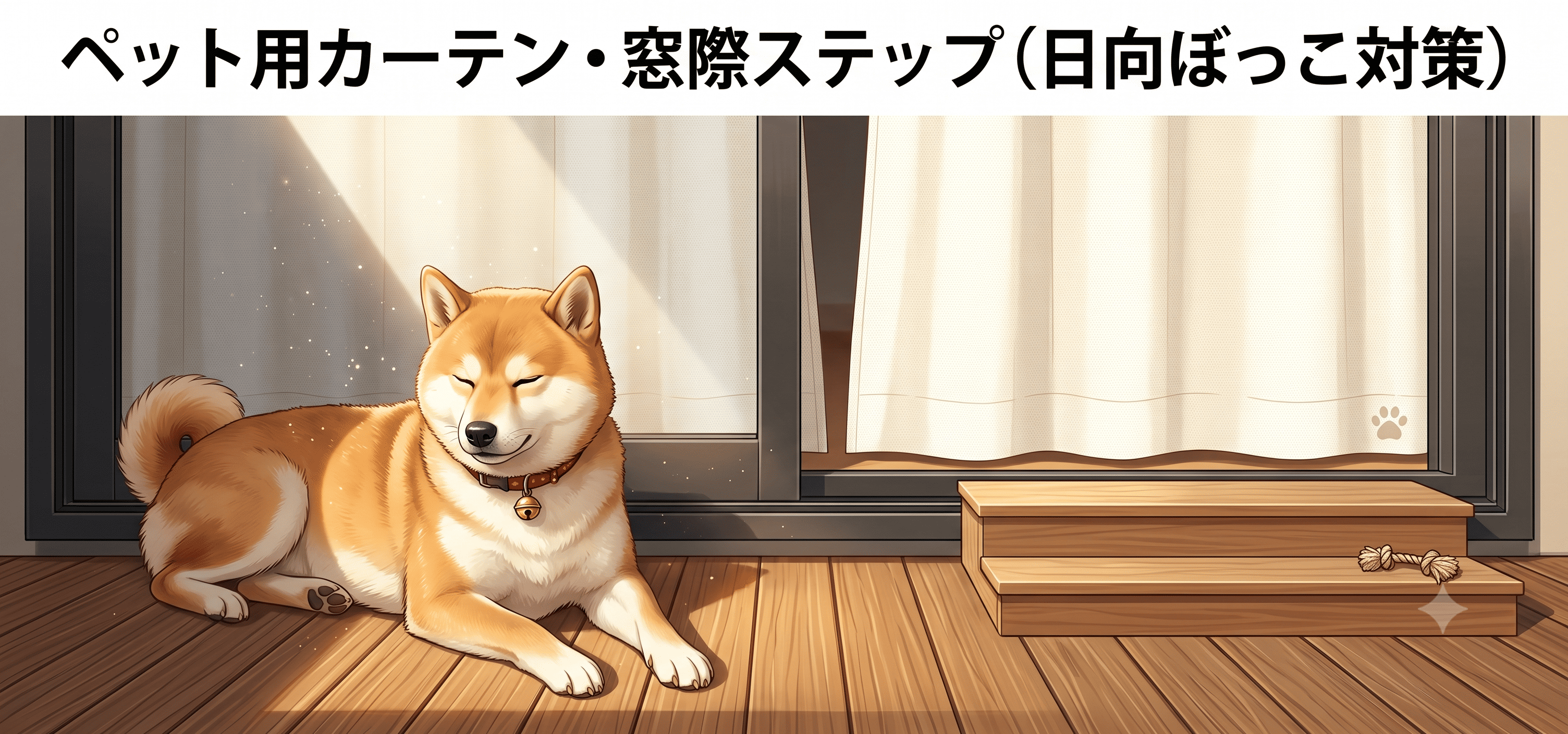 ペット用カーテン・窓際ステップ（日向ぼっこ対策）
