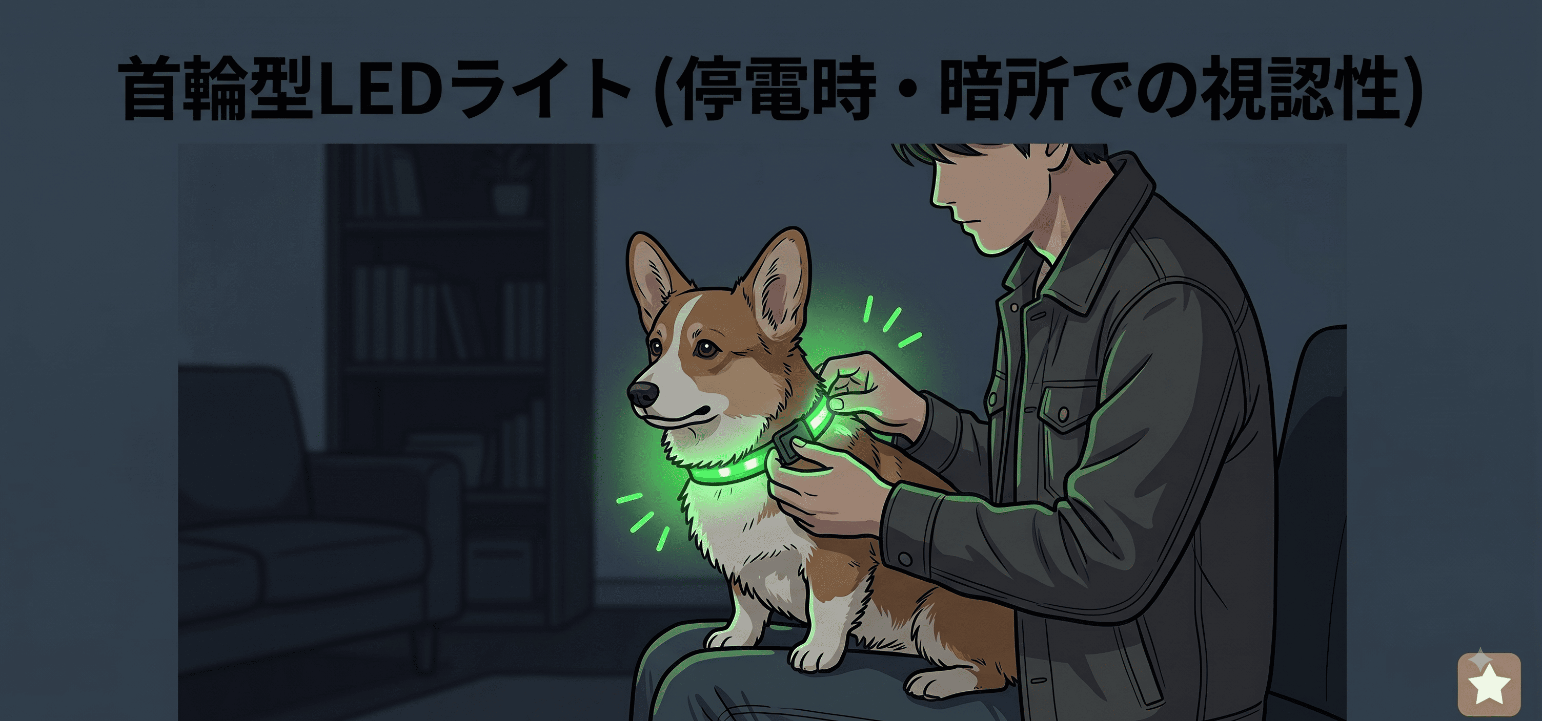 首輪型LEDライト（停電時・暗所での視認性）